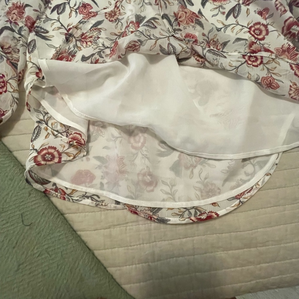 LOFT Floral Print Bodysuit - Red and Cream - Picture 6 of 6